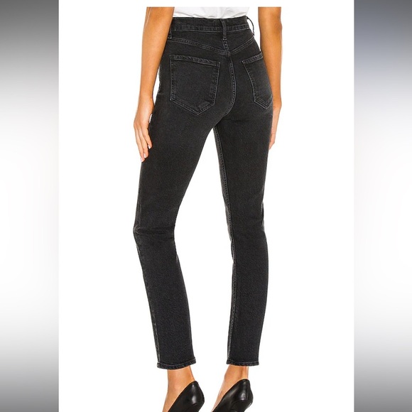 Agolde Riley High Rise Crop Black Jeans Panoramic - Picture 14 of 14